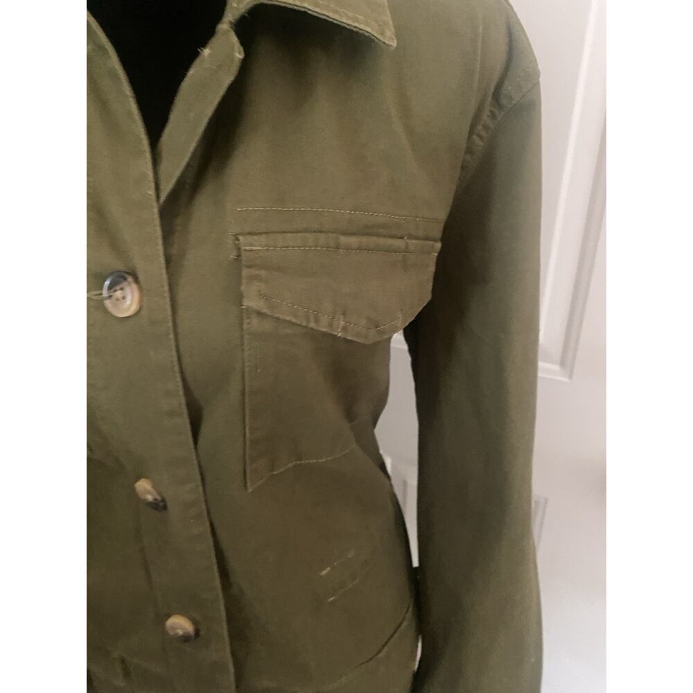 Lucky Brand Explorer Utility Olive Green 4 Flap Pocket Jackets Size MM - Picture 3 of 5